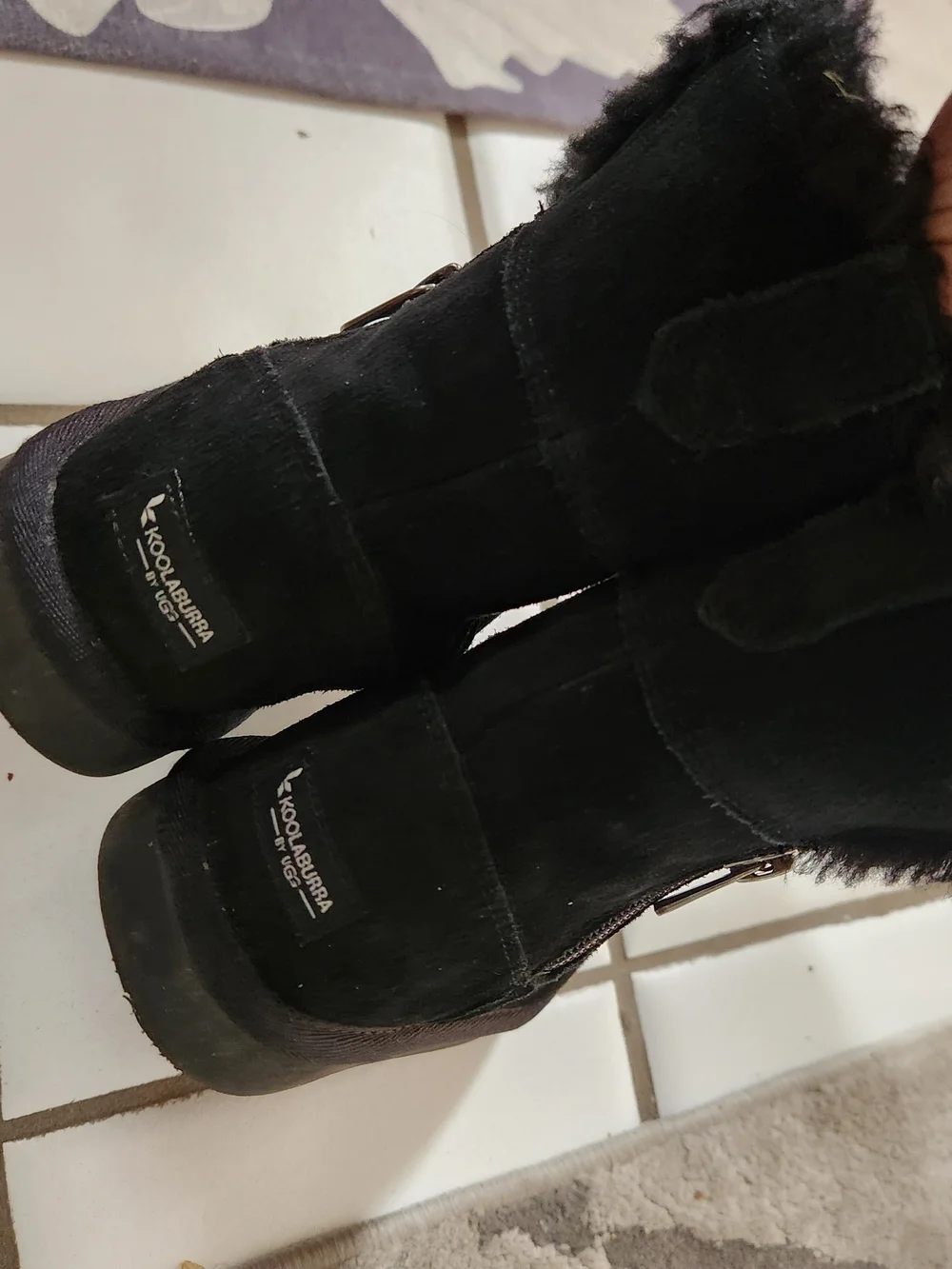 Koolaburra Black Suede Shearling Short Boot